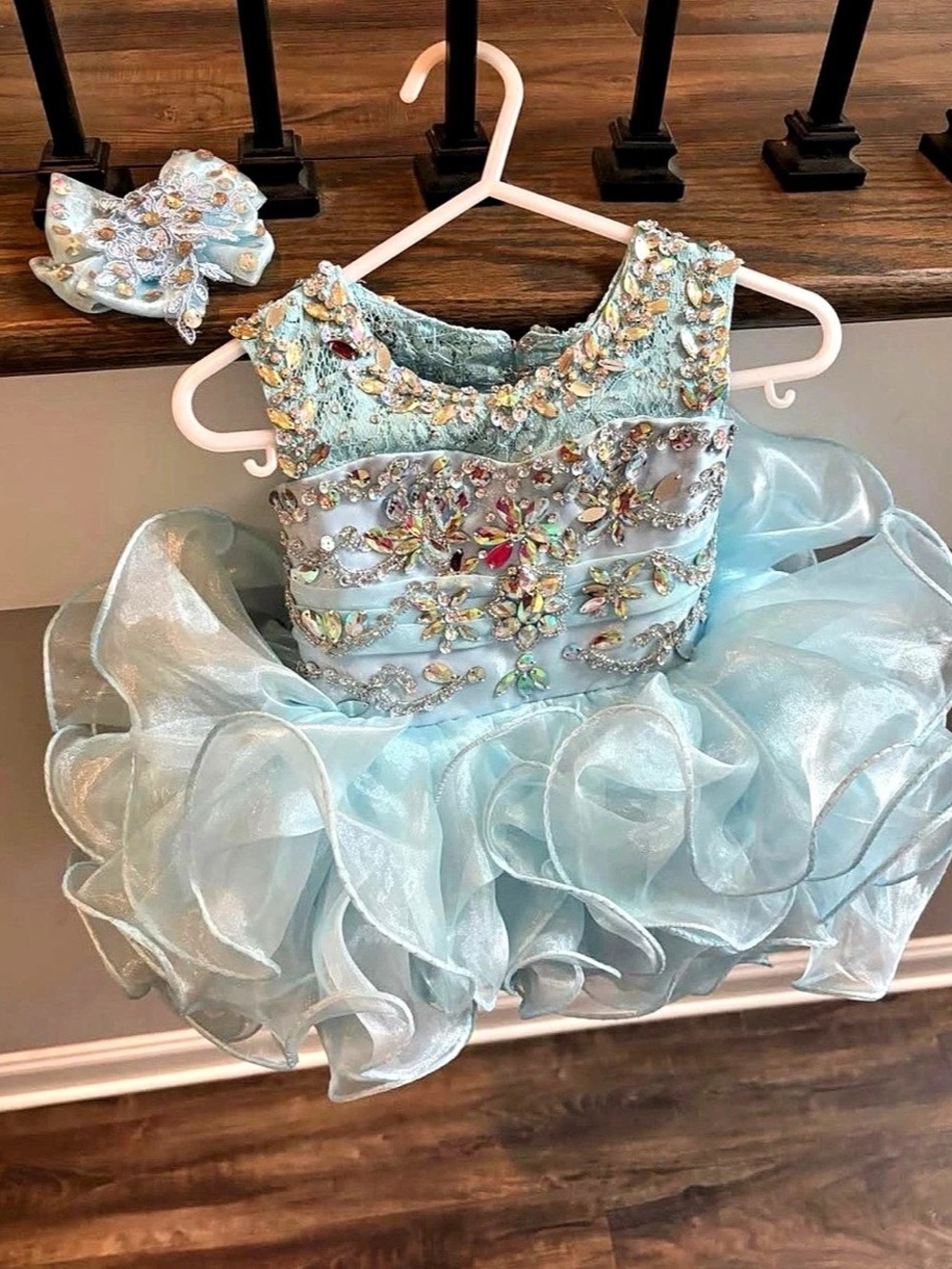 Baby Blue & Silver pageant dress